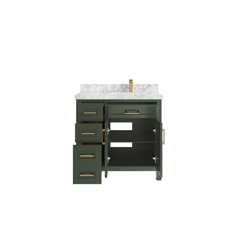 Ensemble de meuble-lavabo simple 36 po Goh, Marbre de Carrare