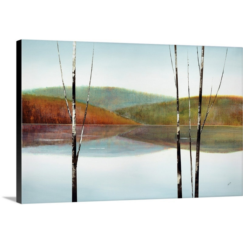 « calme eaux v », peinture sur toile, Toile tendue, H 12 po x l 18 po x P 1,25 po