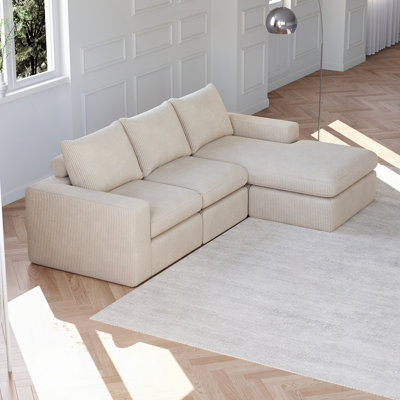 L-Shaped Modern Upholstered Boneless Sectional Sofa
