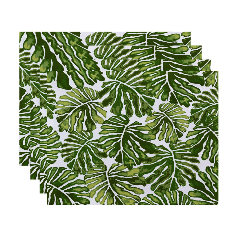 Springdale Polyester Floral Rectangle Placemat, Green