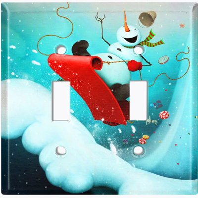 Holiday Themed 2 - Gang Toggle Light Switch Standard Wall Plate