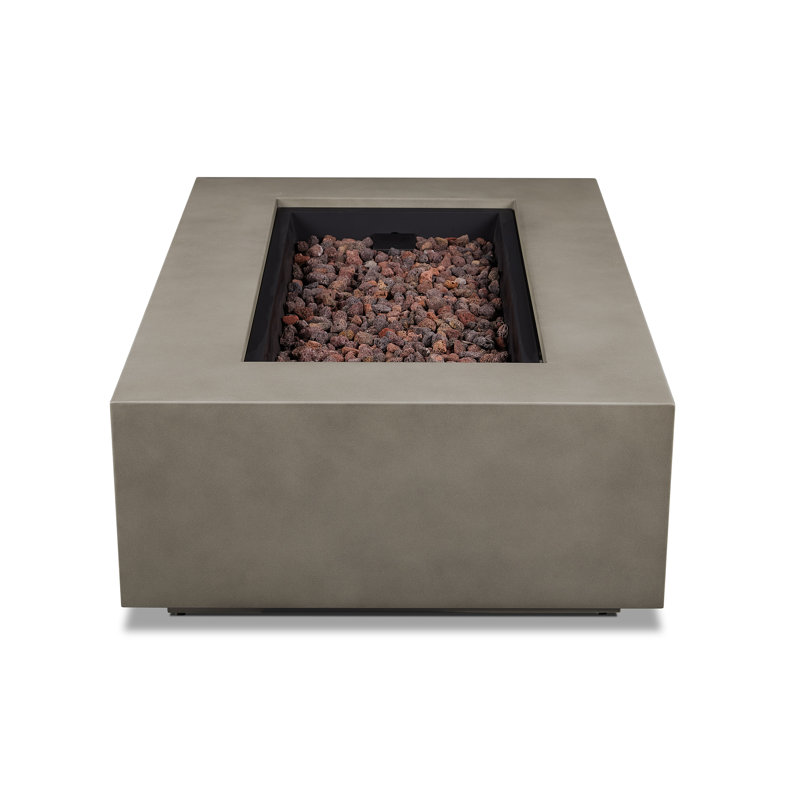 AEGEAN Propane / Natural Gas Outdoor Fire Pit Table, Mist Gray, 15" H x 50" W x 32" D