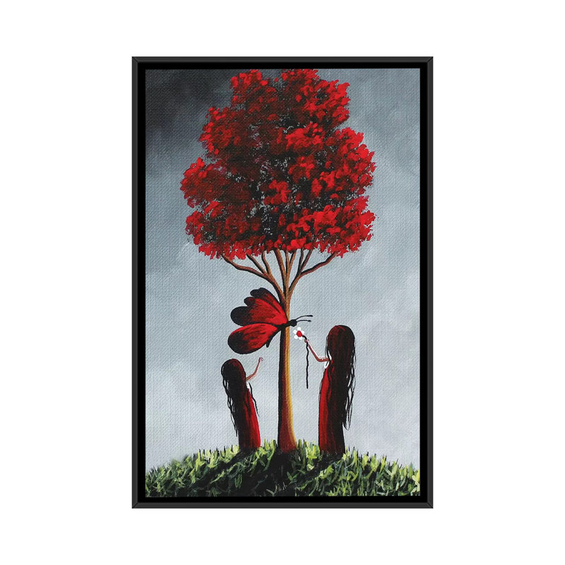 Summer Fun With My Sister by Moonlight Art Parlour - Painting on Canvas, 66.04 cm H x 45.72 cm W, Black Framed
