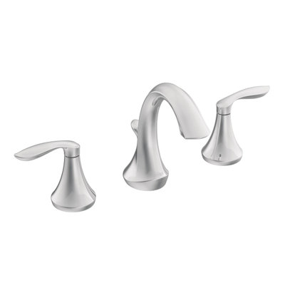 Chrome two-handle high arc bathroom faucet
