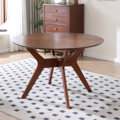 Berganzo 46.8" Round Solid Wood Dining Table