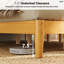 Très grand lit plateforme en bois de pin massif de style Mid-Century, naturel-507542023-507542024