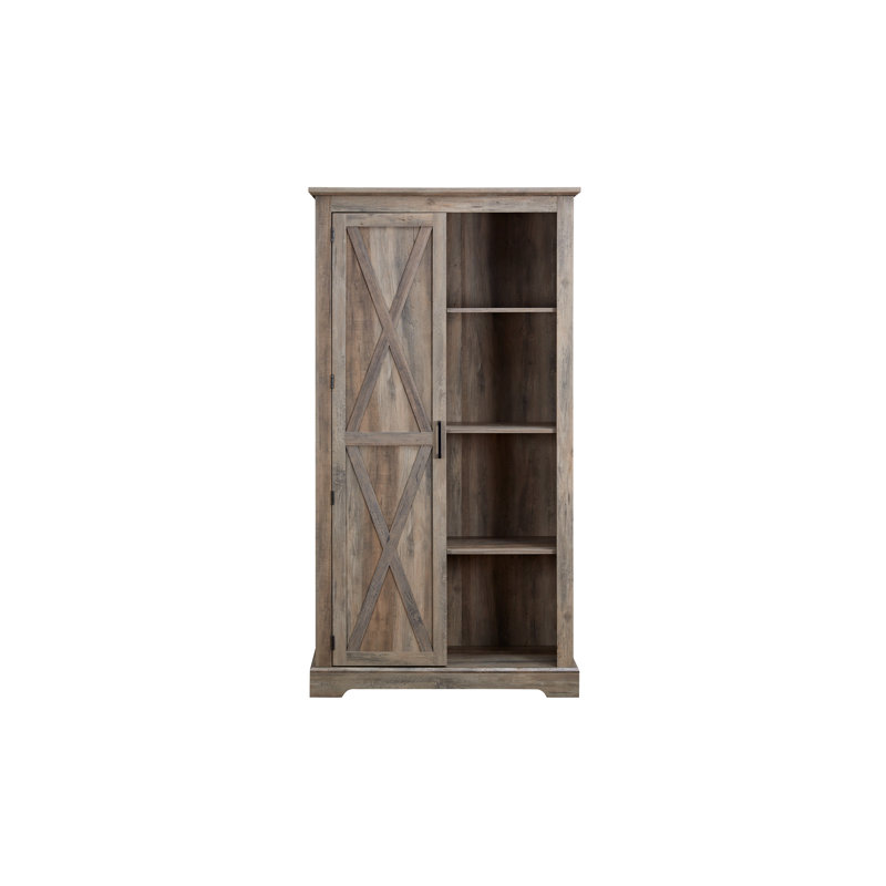 Daxtyn Faux Wood Tall Storage Cabinet, Natural