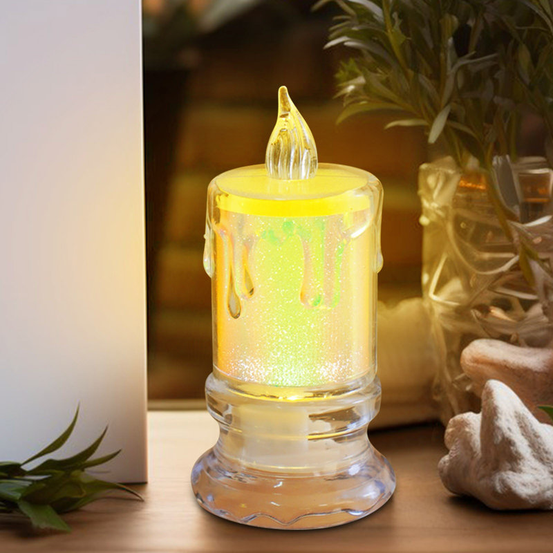 Simulation de Noël à DEL, bougies électroniques colorées, dortoir, lumières de la nuit, lumières d'anniversaire, ornements de bureau