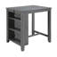 Table de 36 po avec tablettes et 2 chaises grises, dossier de 8 po de hauteur, pouvant accueillir 3 petits espaces, profondeur confortable de 17,5 po
