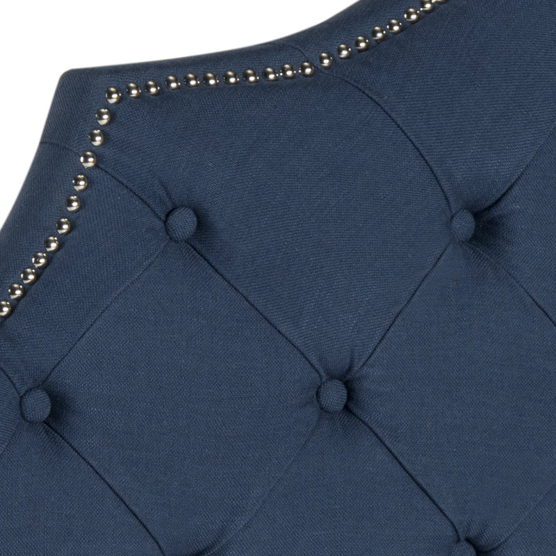 Danile Upholstered Headboard, Queen, Steel Blue