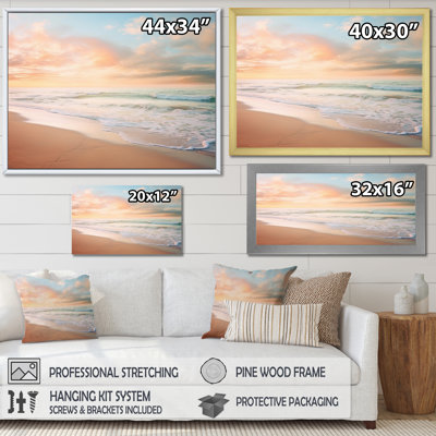 Beach Photo Coastal Tranquility I - Coastal Beach, reproduction d'art sur toile encadrée