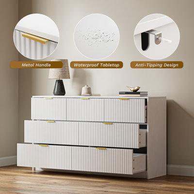 Commode 7 tiroirs, l 55,1 po