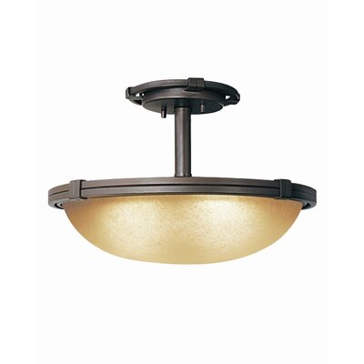 Wayman 2 - Light 14.75"" Simple Bowl Semi Flush Mount -  Woodbridge Lighting, 38407-BRZ