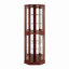 Vitrine de coin à 6 tablettes avec lumières, miroirs et tablettes réglables (ampoule E26 non incluse)