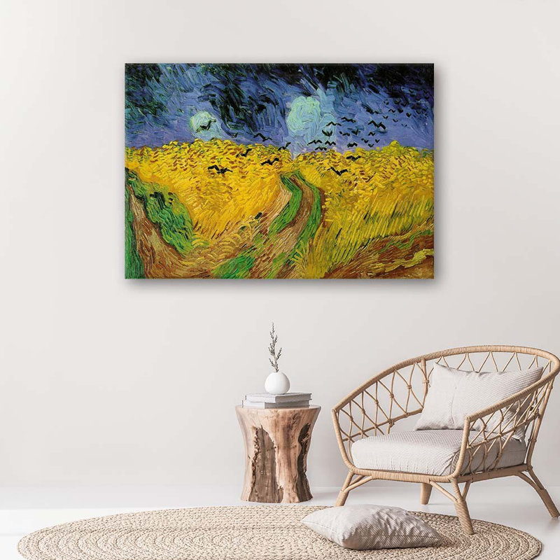 Wheatfield With Ravens - No Frame Print on Canvas, 70cm H x 100cm W