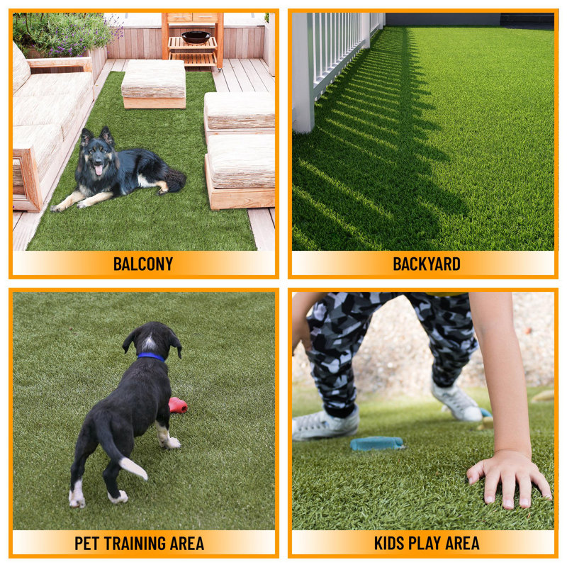 Grass Waterproof Indoor/Outdoor Artificial Grass Turf Rugs and Rolls Customized Size For Balcony, Patios