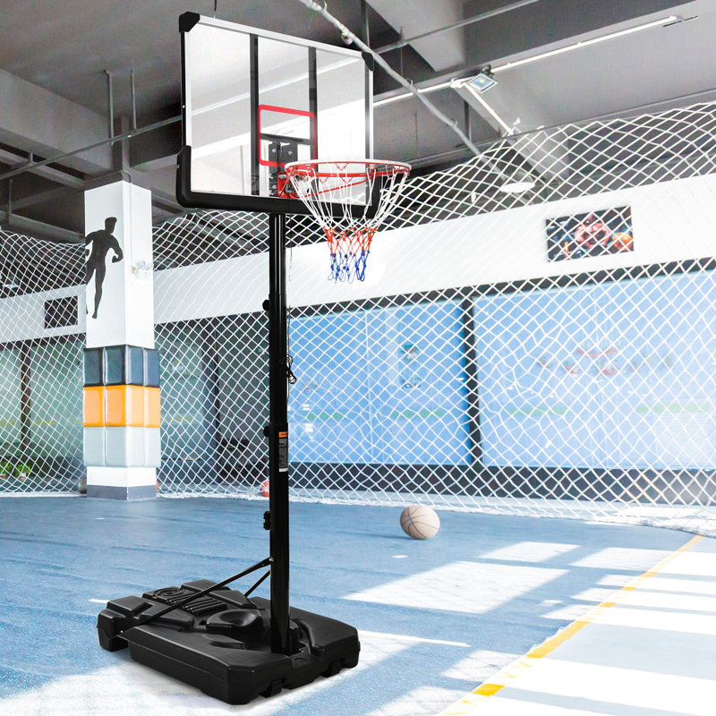 Panier de basketball portatif Ellenton, Bleu / rouge / blanc