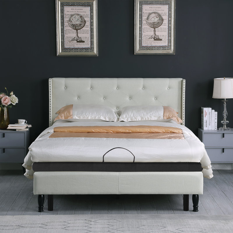 Base de lit réglable de 1 pouce avec système de massage, gravité zéro, inclinaison de l'oreiller, télécommande sans fil rétroéclairée