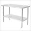 Table de préparation en acier inoxydable durable avec tablette réglable, idéale pour un usage commercial et résidentiel, 24 po x 48 po