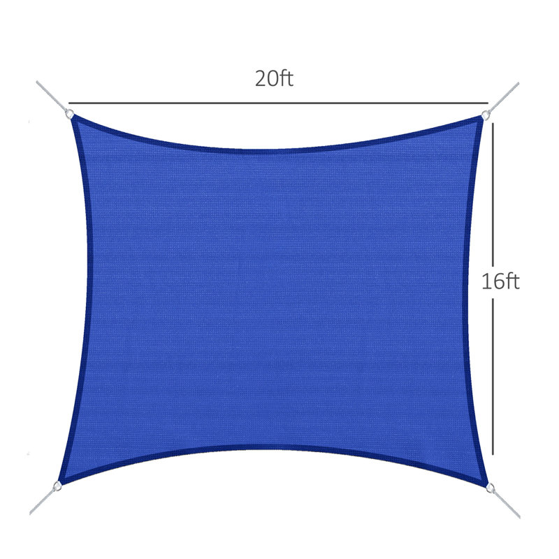 Auvent rectangulaire en polyéthylène pour voilage, pare-soleil bleu