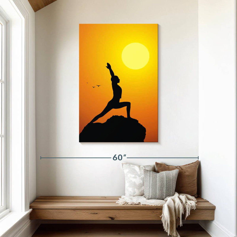 Senne, coucher de soleil, yoga, H 45 po x l 30 po