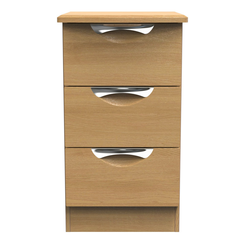 Bhodhini 5 Drawer Bedside Cabinet (Ready Assembled), Modern Oak