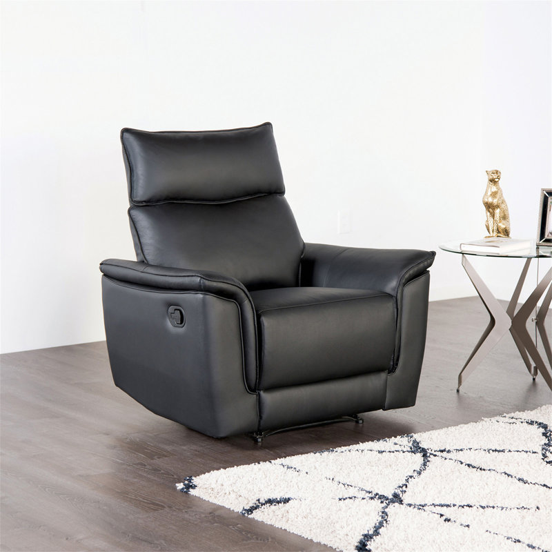 Luxueux fauteuil inclinable avec accoudoirs rembourrés évasés et garniture en welt