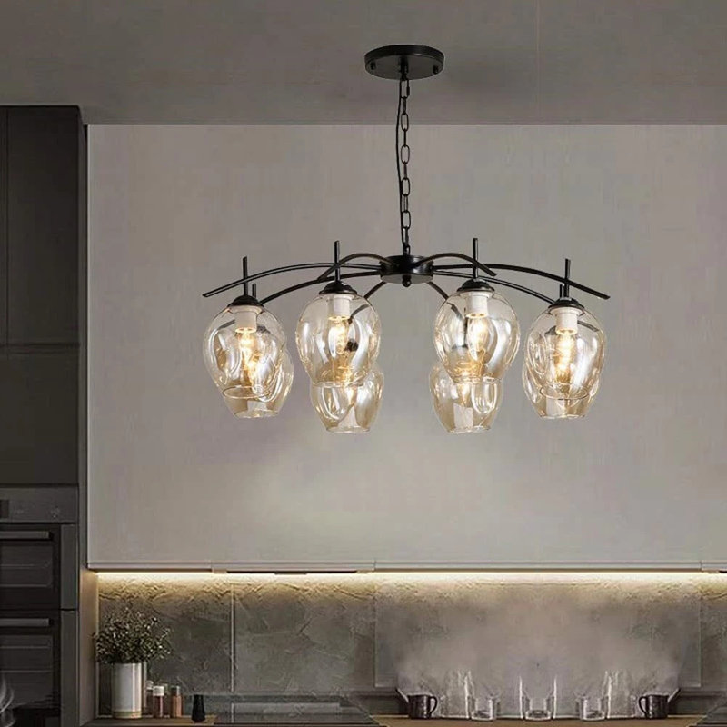 8-light Postmodern Glass Chandelier
