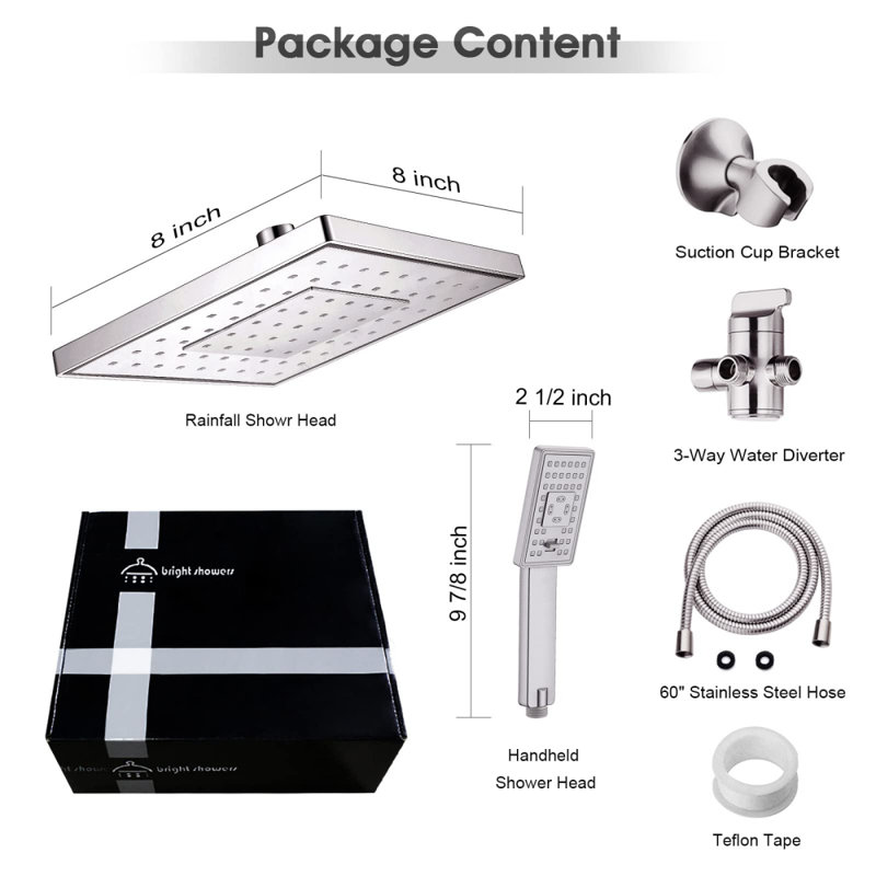Rain Dual Shower Head 1.8 GPM GPM