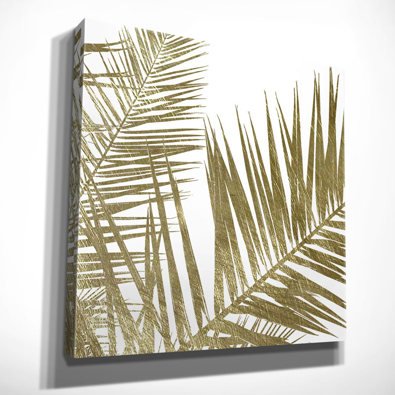« golden frondes i », impression sur toile tendue, H 16 po x l 16 po x P 1,5 po