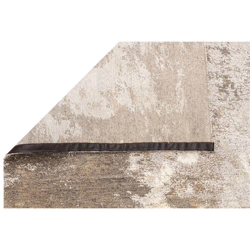Handmade Silk and Wool Area Rug, Rectangle 5' x 8'