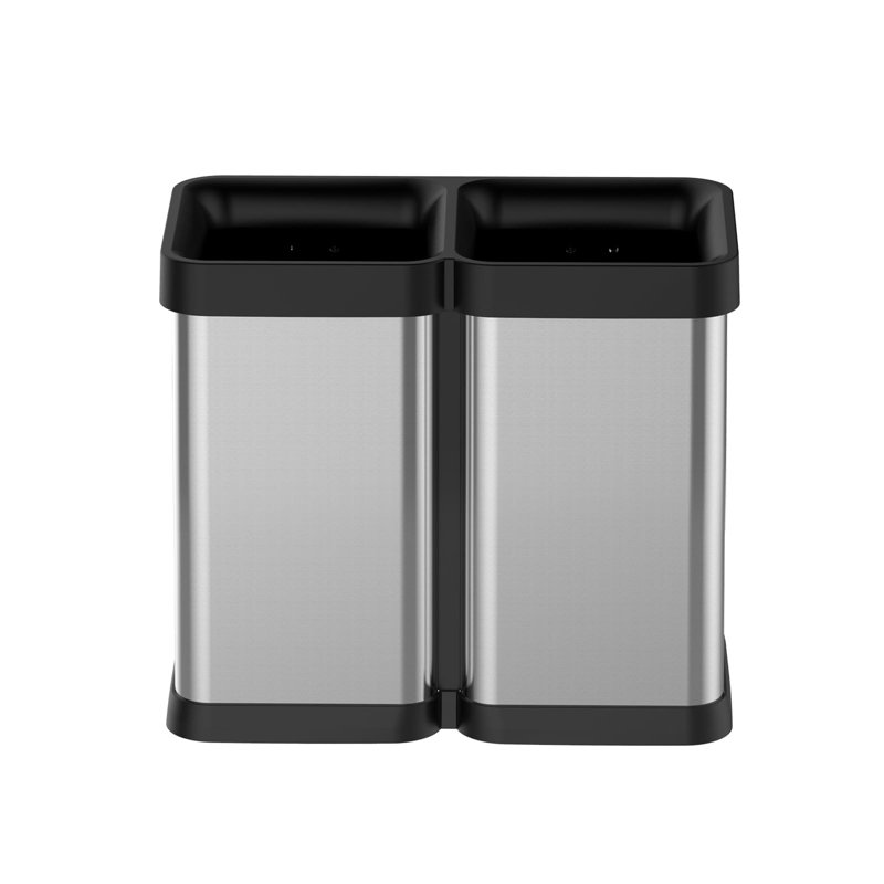 Poubelle de cuisine 50 litres / 13 gallons, poubelle de tri à deux compartiments, H 21,1 po x l 20,7 po x P 13,5 po