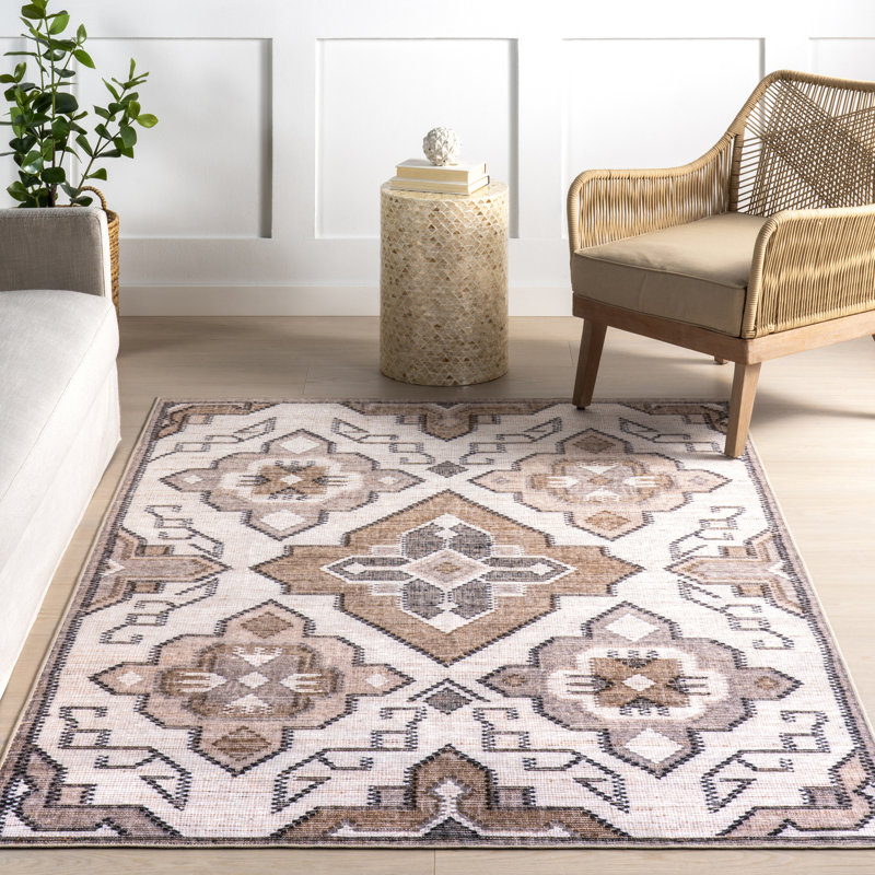 Tapis lavable à la machine Kalilah Medallion, Rectangle 4 pi x 6 pi