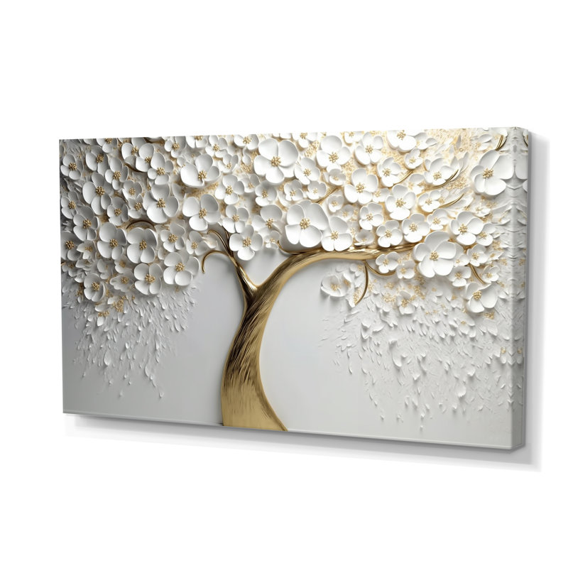 Orchidée blanche, jardin de branches V - impressions florales sur toile