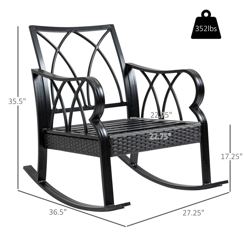 ErgoComfort Aluminum Rattan Rocking Chair with Cushions