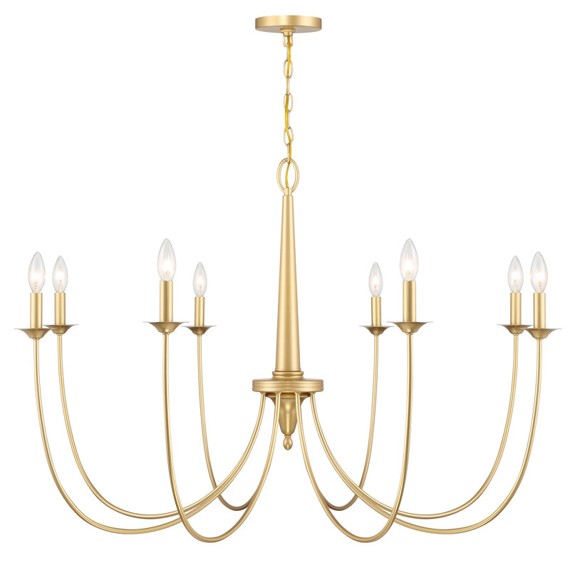 Kadia 8 - Light Dimmable Classic / Traditional Chandelier in Gold, Gold