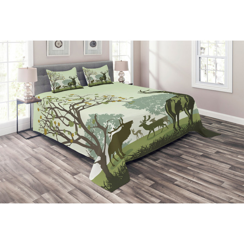Rustic Polyester Coverlet, King Bedspread + 2 Shams