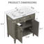 Meuble-lavabo rétro 31 po avec lavabo, portes à fermeture en douceur et tablettes réglables