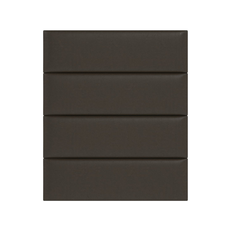 Panneau mural rétro en cuir brun selle, H 11,5 po x l 39 po x P 1,5 po