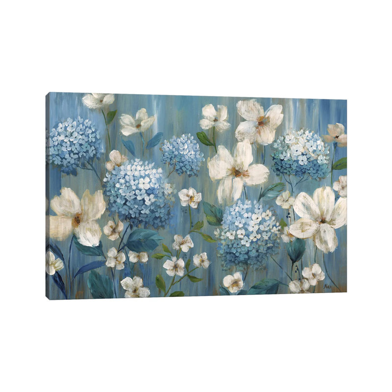 «Very Berry Blues» par Nan - reproduction d'art, H 18 po x l 26 po x P 1,5 po, Toile tendue, Pas de tapis