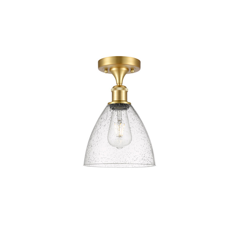Plafonnier semi-encastré 9 po 1 lumière Amilia, Ampoule non incluse, H 11,25 po x l 7,5 po x P 7,5 po, Or satiné