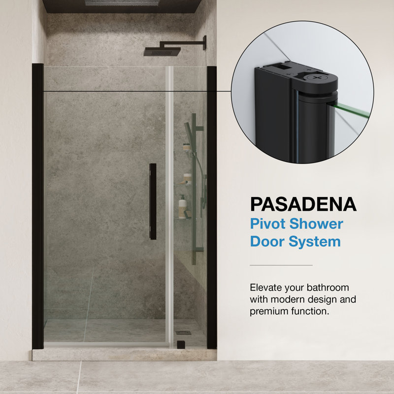 OVE Decors Pasadena 33 3/4 To 35 3/4 In. W X 72 In. H Alcove Frameless Pivot Shower Door , 2025, Brushed Gold