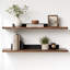 Tablettes murales rectangulaires flottantes en bois avec support en métal