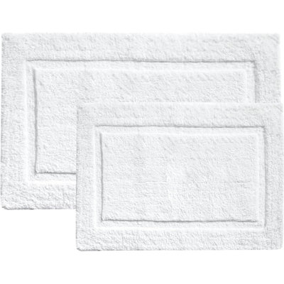 Set of 2 Solid White Bath Mats