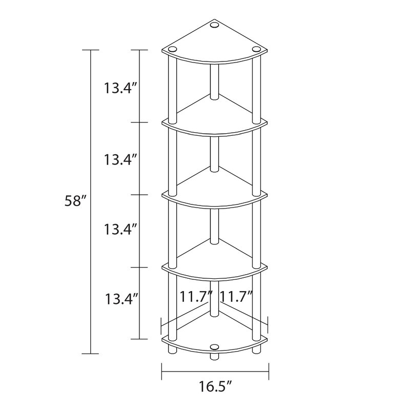 Ebern Designs Ahnari Corner Bookcase & Reviews | Wayfair