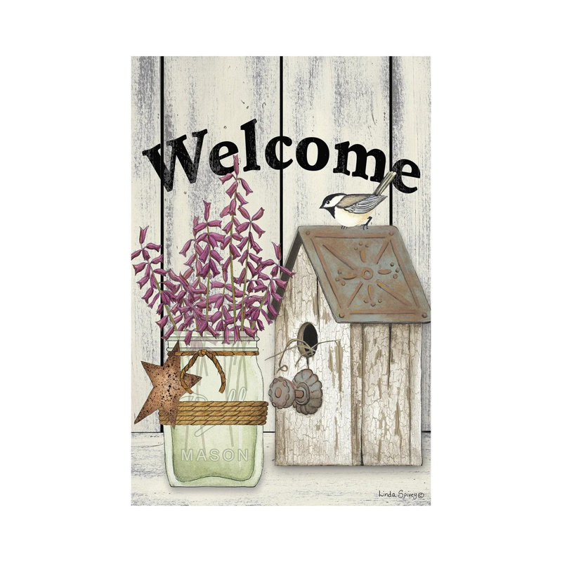 Welcome Flowers In Jar by Linda Spivey - Gallery-Wrapped Canvas Giclée on Canvas, Wrapped Canvas, 20.32 cm H x 30.48 cm W