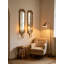 Ensemble de 2 miroirs d'appoint muraux verticaux et or 6 x 4,5 x 28 po, miroir mural en verre avec porte-bougie en fer