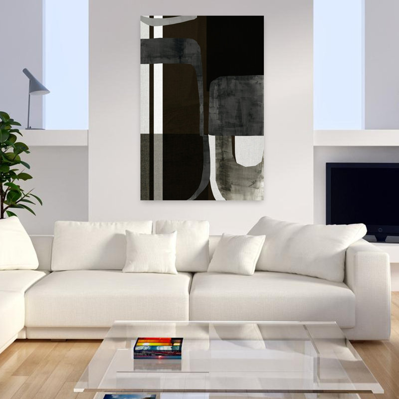 Art contemporain contemporain abstrait géométrique, H 48 po x l 32 po