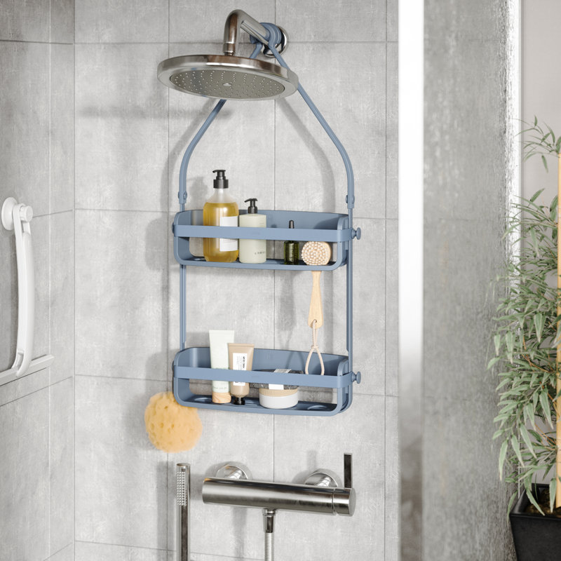 Slate Blue Wall Mount Plastic Shower Caddy