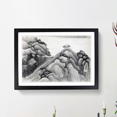 Hut on the Mountain Top by Gong Xian - Framed Print